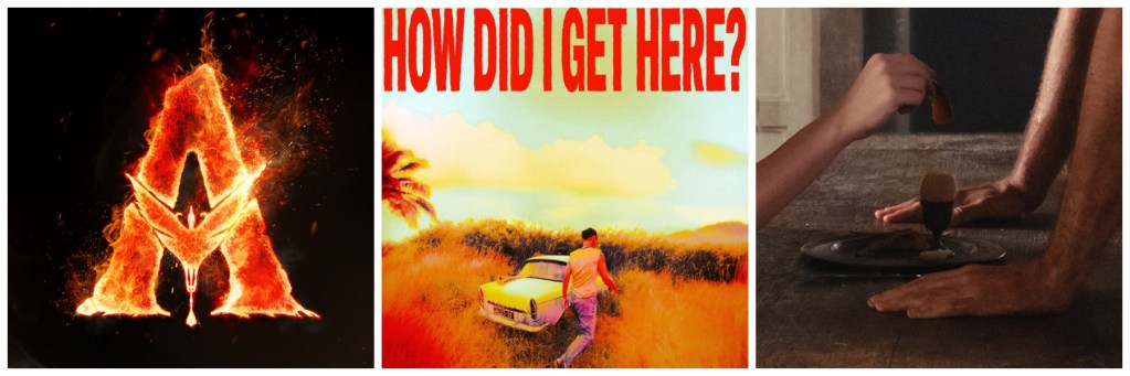 Cover art for the movie 'Avatar: Fire and Ash', featuring a fiery symbol.